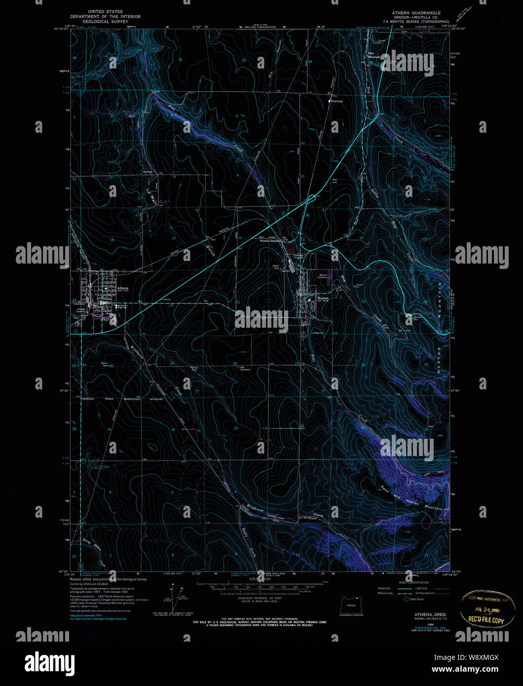 Map of athena oregon hires stock photography and images Alamy