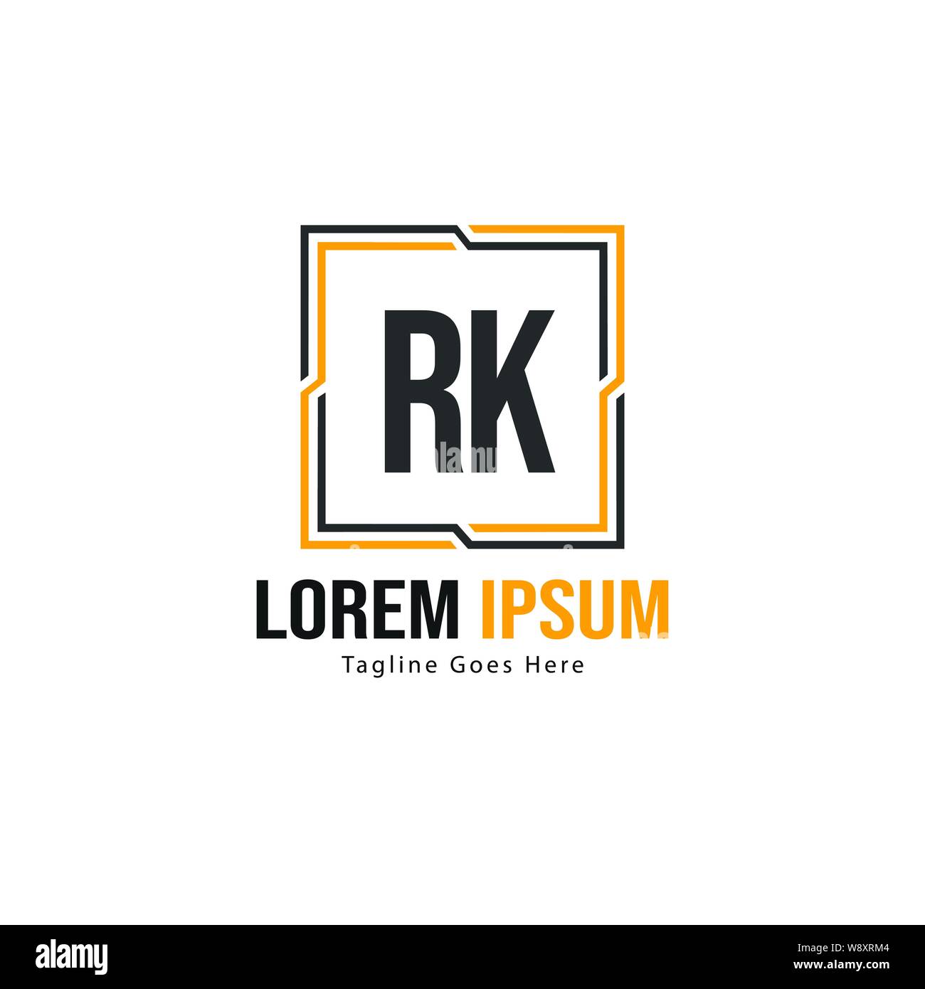 Rk Sign Design Initial RK logo template with modern frame. Minimalist RK letter logo ...