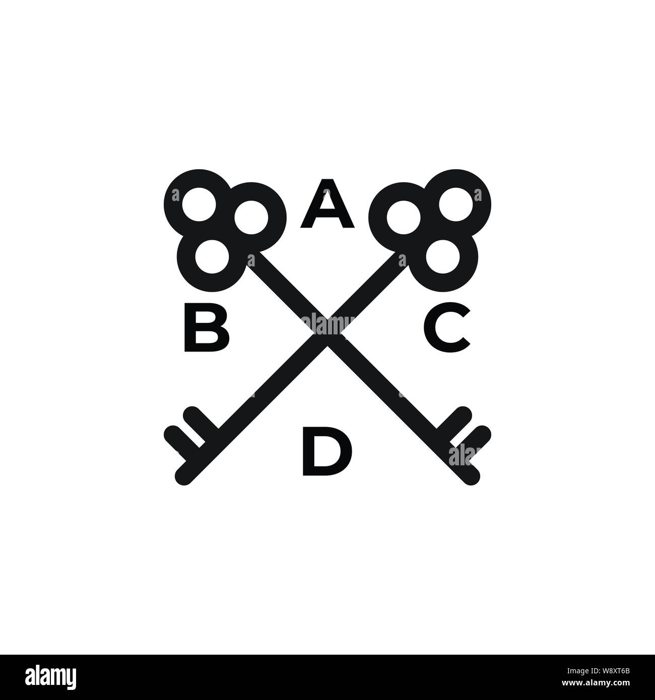 Key logo design template vector isolated illustration Stock Vector
