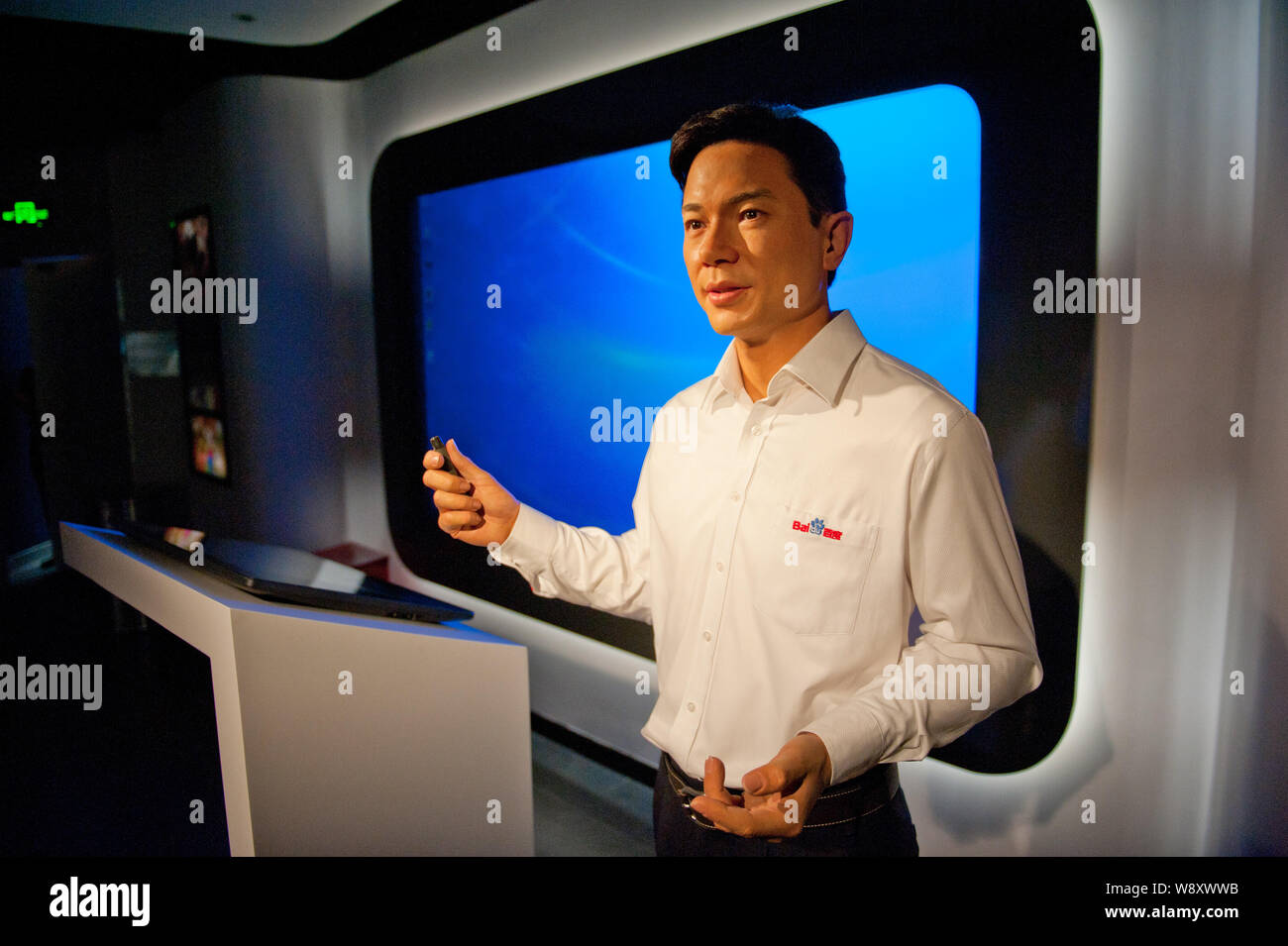 The wax statue of Robin Li Yanhong, Chairman and CEO of Baidu, is