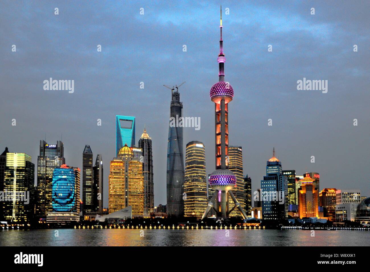 --FILE--Skyline of Huangpu River and the Lujiazui Financial District ...