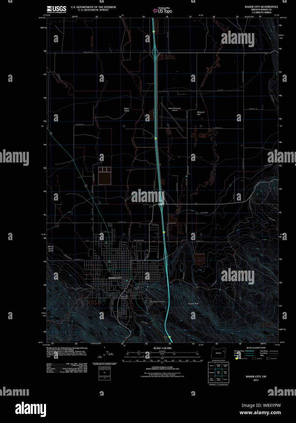 Baker city oregon map hires stock photography and images Alamy