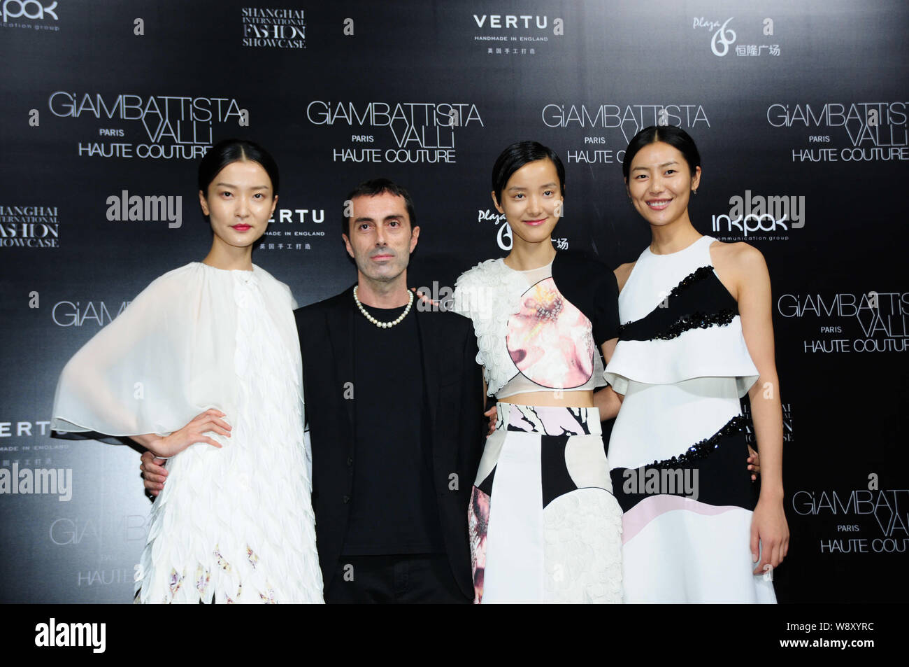 (From left) Chinese model Du Juan, Italian fashion designer ...
