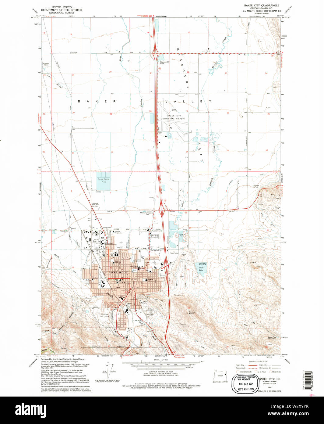 Map of baker city oregon Cut Out Stock Images & Pictures Alamy