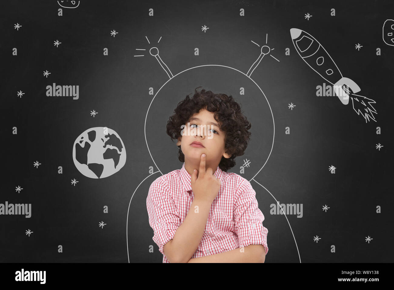 Portrait of a boy thinking Stock Photo