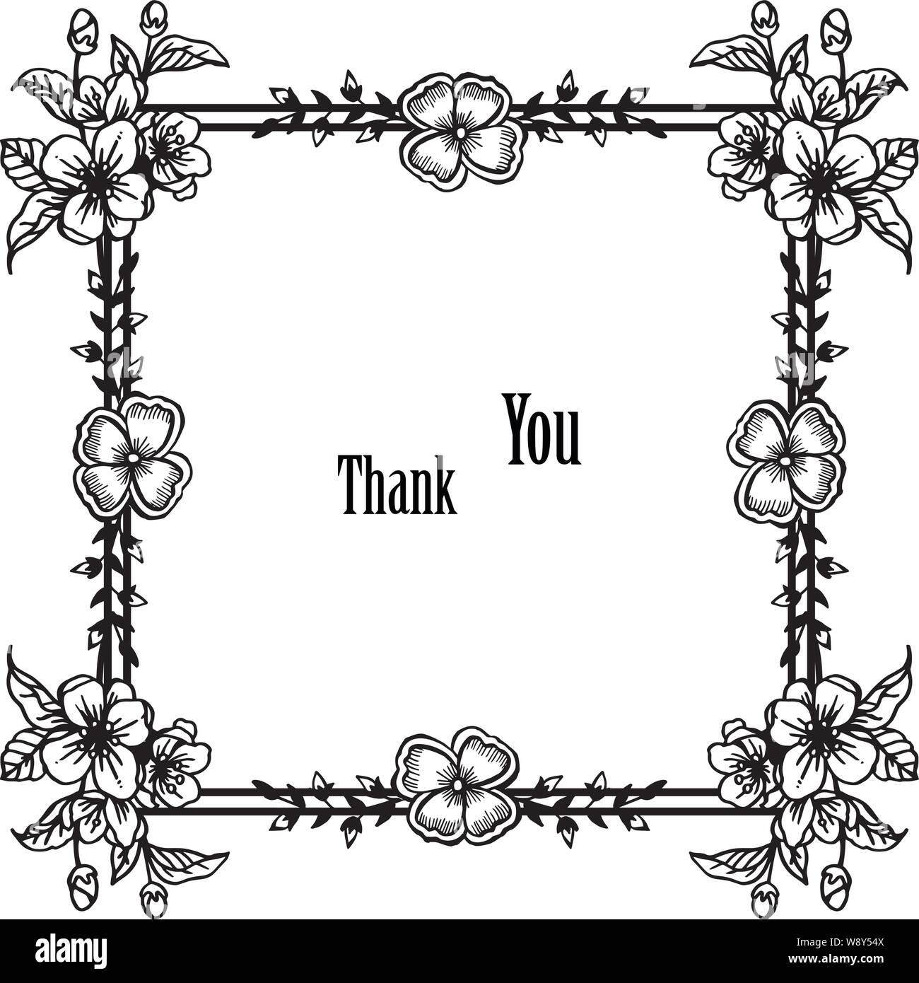 Wallpaper of greeting card thank you, pattern beautiful flower frame ...