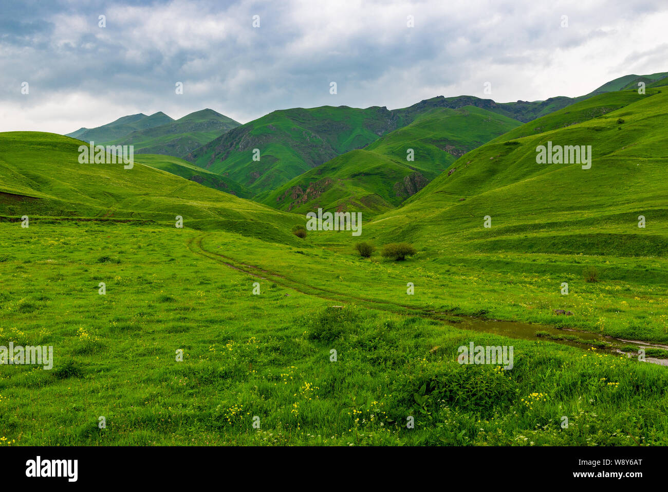 Relief picturesque mountains of Transcaucasia, summer landscape of Armenia Stock Photo