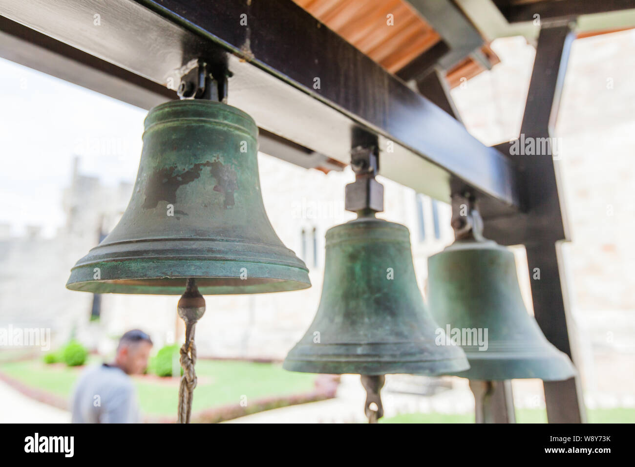 Orthodox bells near Church Of The Holy Trinity at Manasija monastery in  medieval fortification, Serbia , Europe Stock Photo - Alamy