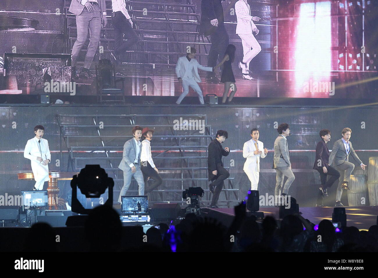 South Korean boy group Super Junior performs at the concert of the