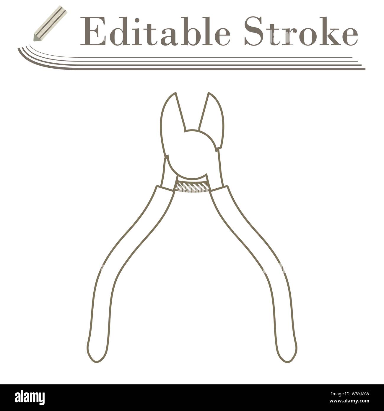 Side Cutters Icon. Editable Stroke Simple Design. Vector Illustration ...