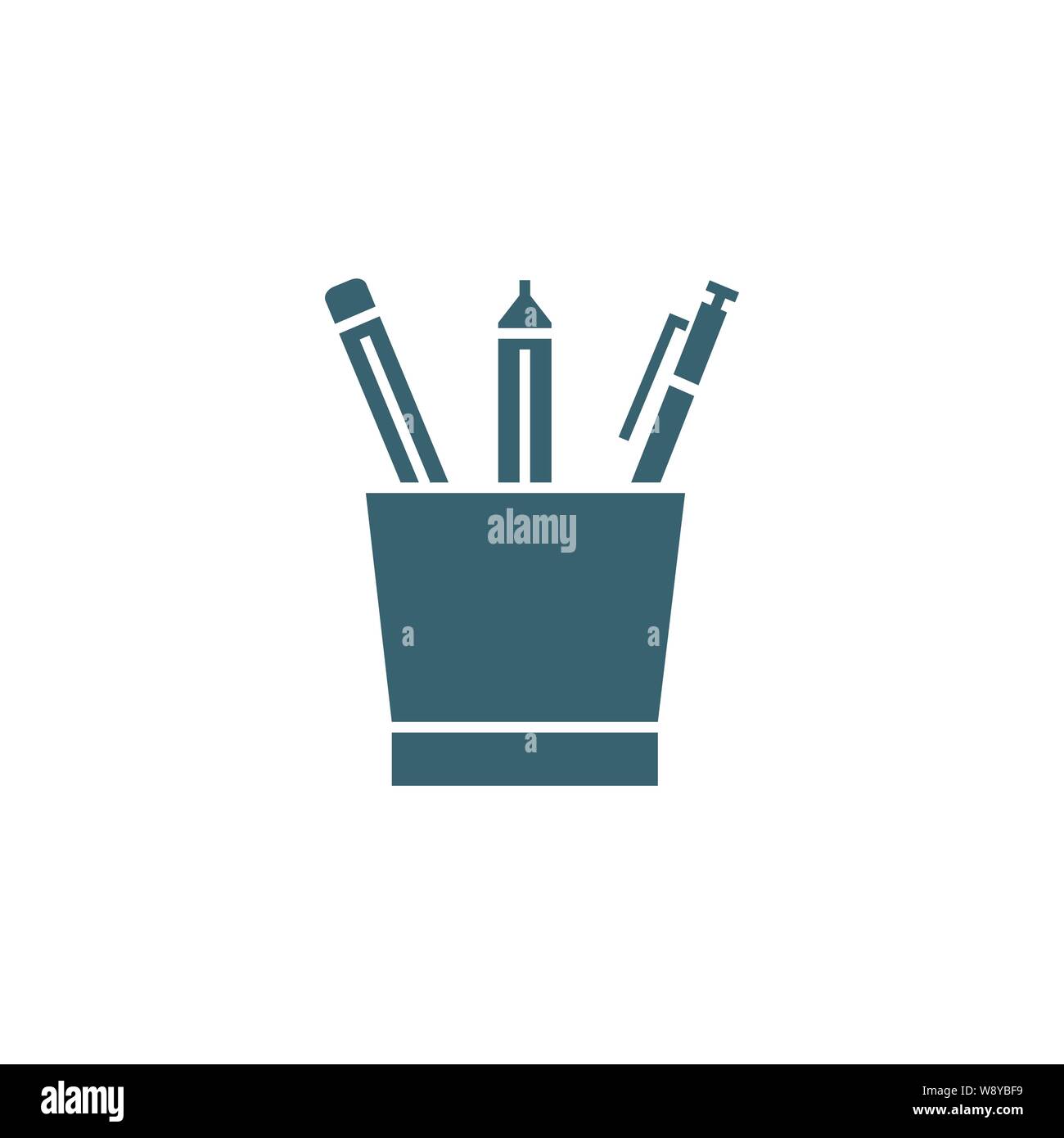 Pencil Stand related vector glyph icon Stock Vector