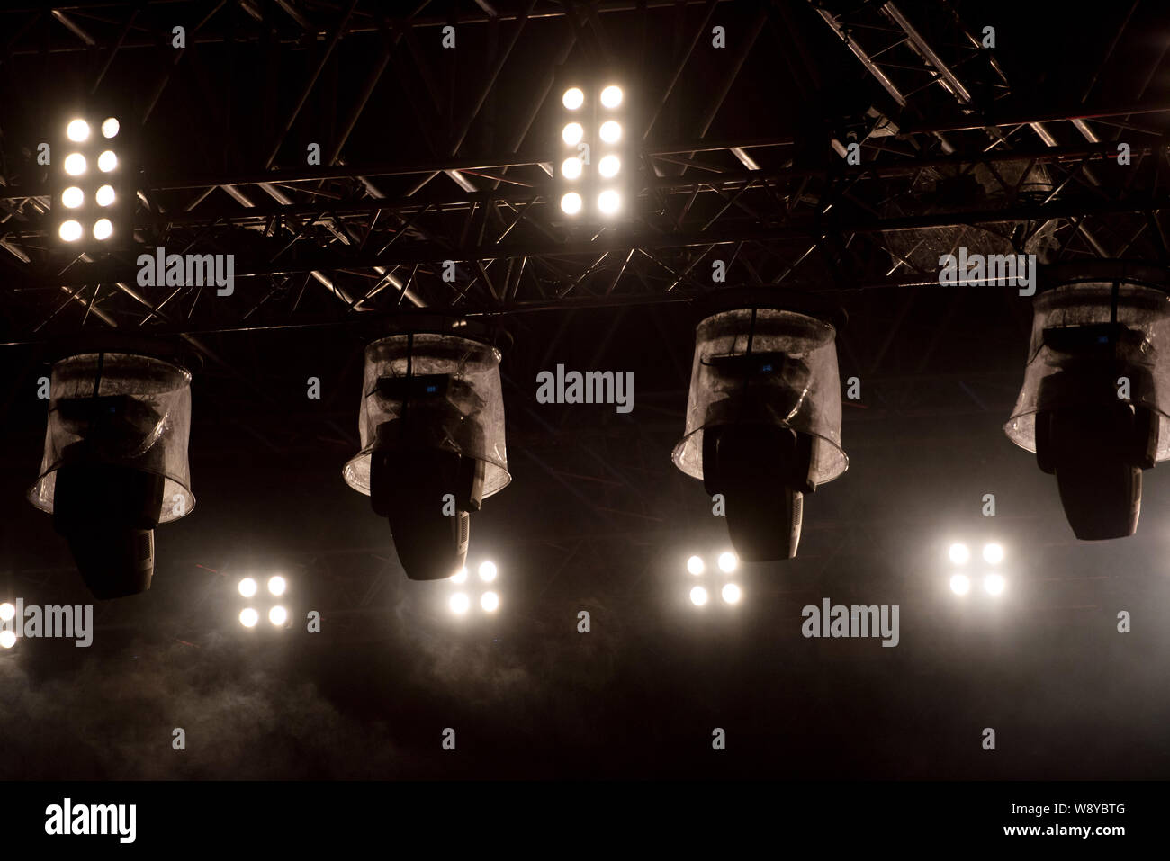 Stage lights at music festival Stock Photo - Alamy