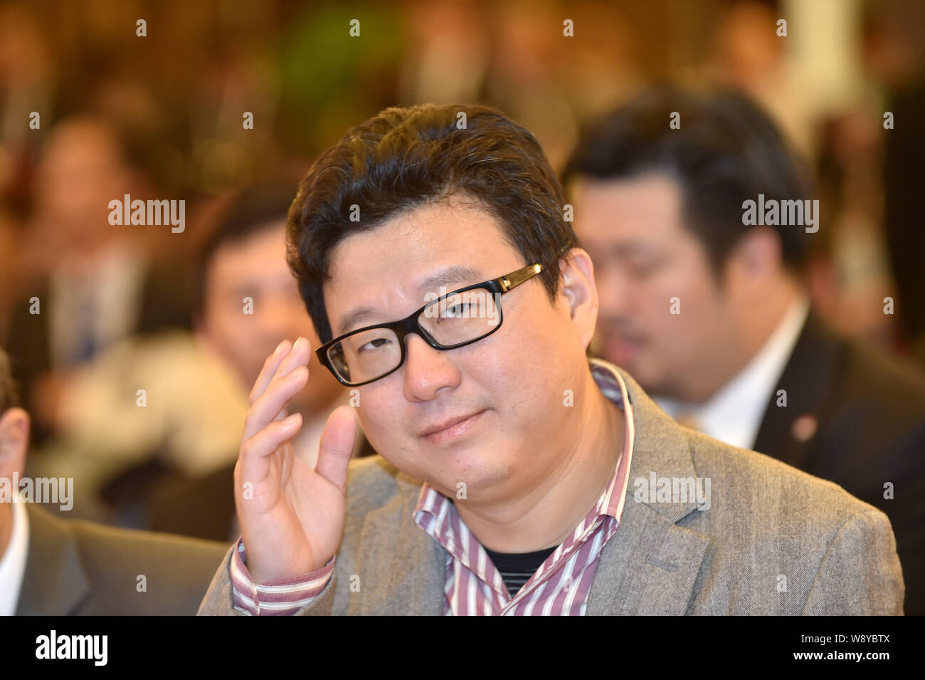 William Ding Lei, CEO of NetEase (163.com), attends the First World Internet Conference, also known as Wuzhen Summit, in Wuzhen, an ancient town in To Stock Photo