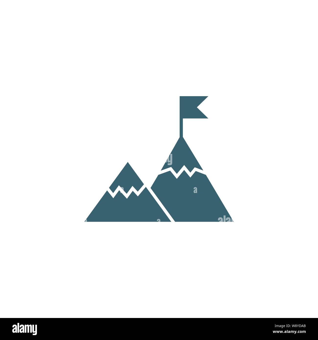 Mountains related vector glyph icon. Stock Vector