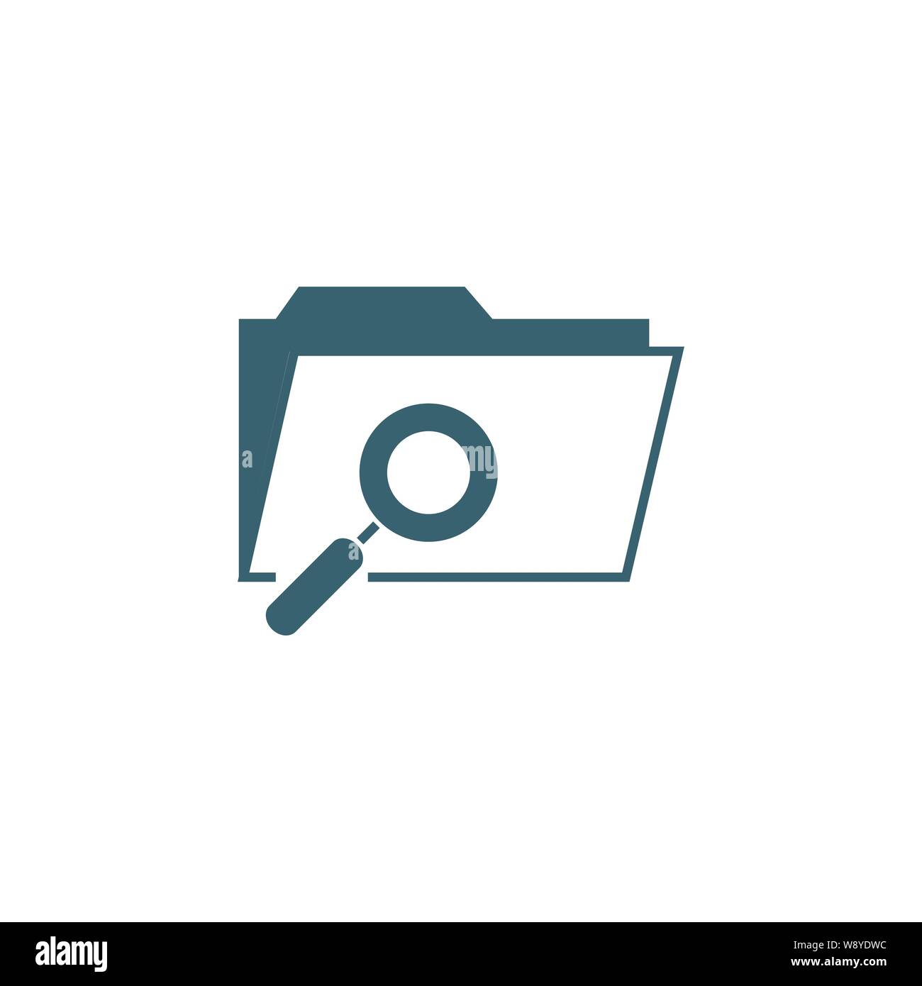 Search Folder related vector glyph icon. Stock Vector