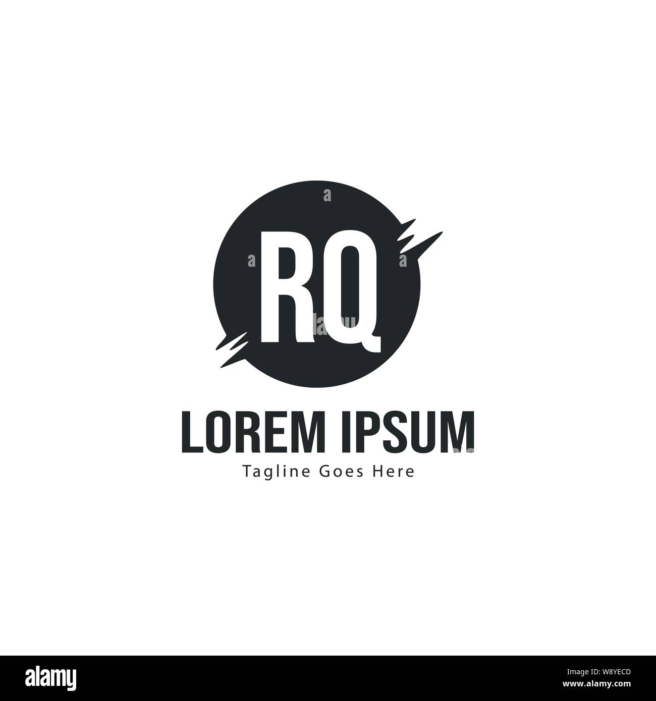 Initial RQ logo template with modern frame. Minimalist RQ letter logo ...