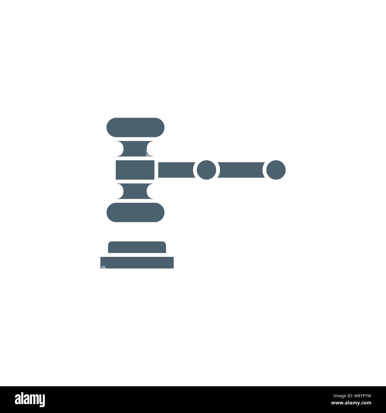 Auction Gavel related vector glyph icon. Stock Vector