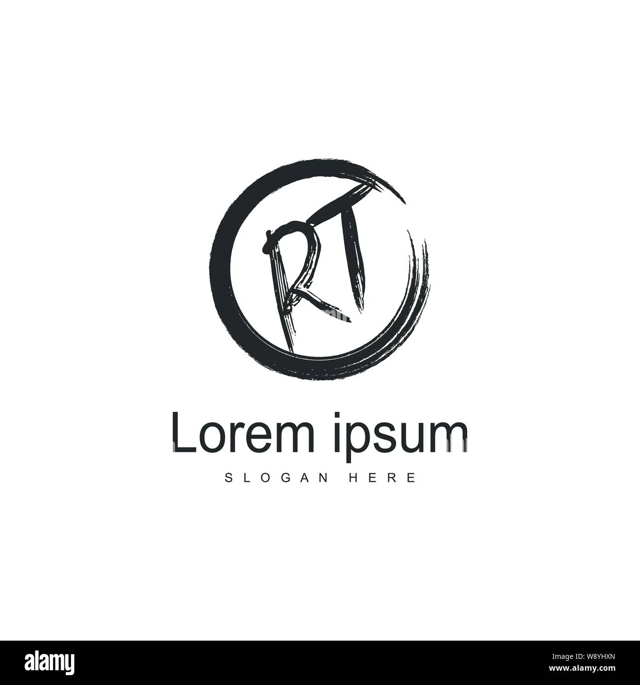 Initial RT logo template with modern frame. Minimalist RT letter logo ...