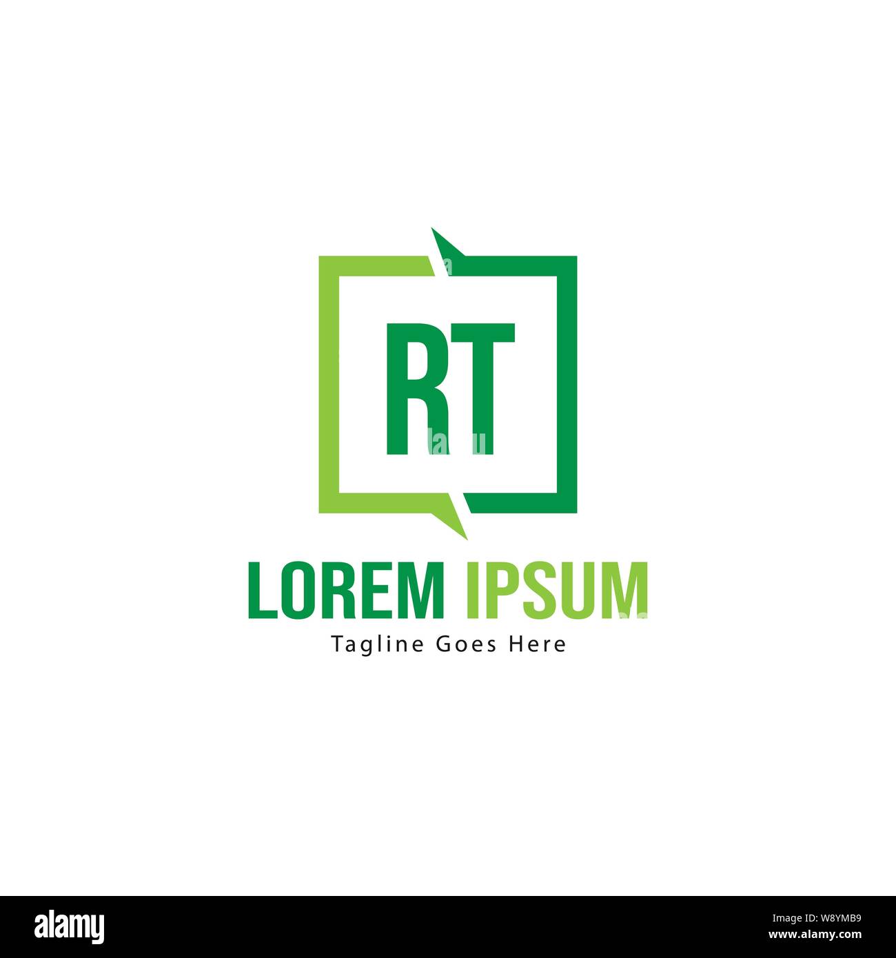 Initial RT logo template with modern frame. Minimalist RT letter logo vector illustration design Stock Vector
