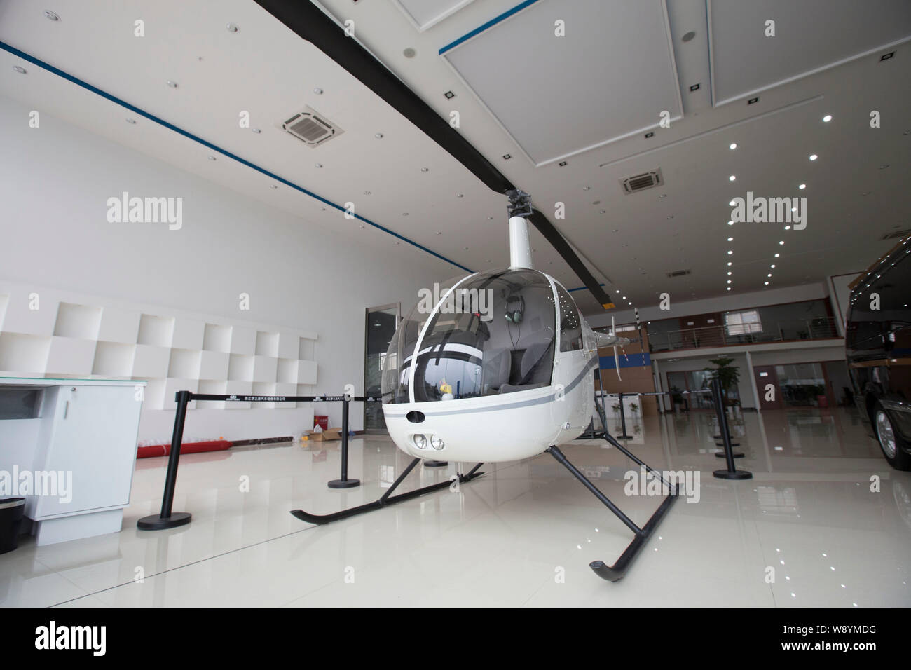 An R22 Beta O Helicopter Manufactured By Robinson Helicopter Co Is For Sale At A Car Dealership In Hangzhou City East Chinas Zhejiang Province 11 A Stock Photo Alamy