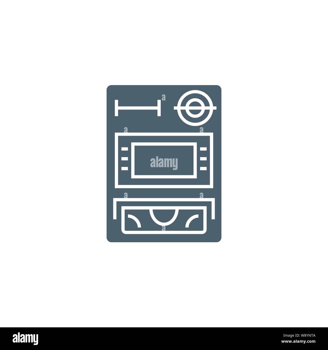 ATM related vector glyph icon. Stock Vector