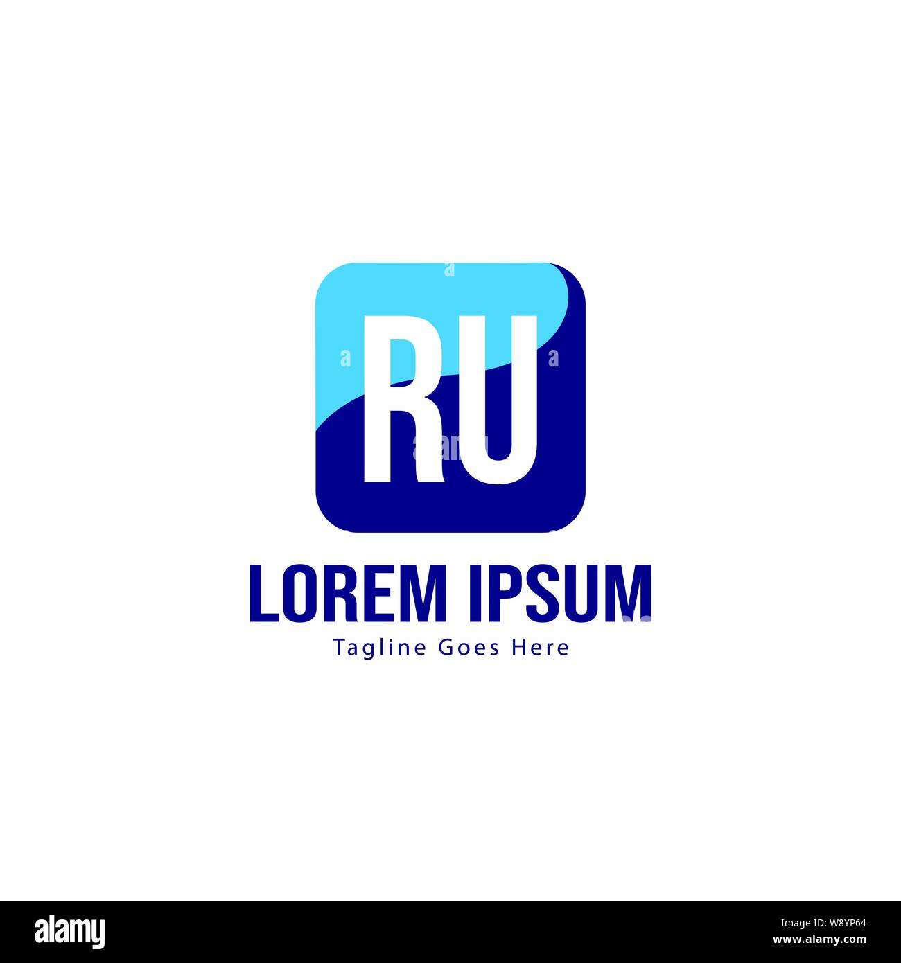 Initial RU logo template with modern frame. Minimalist RU letter logo ...
