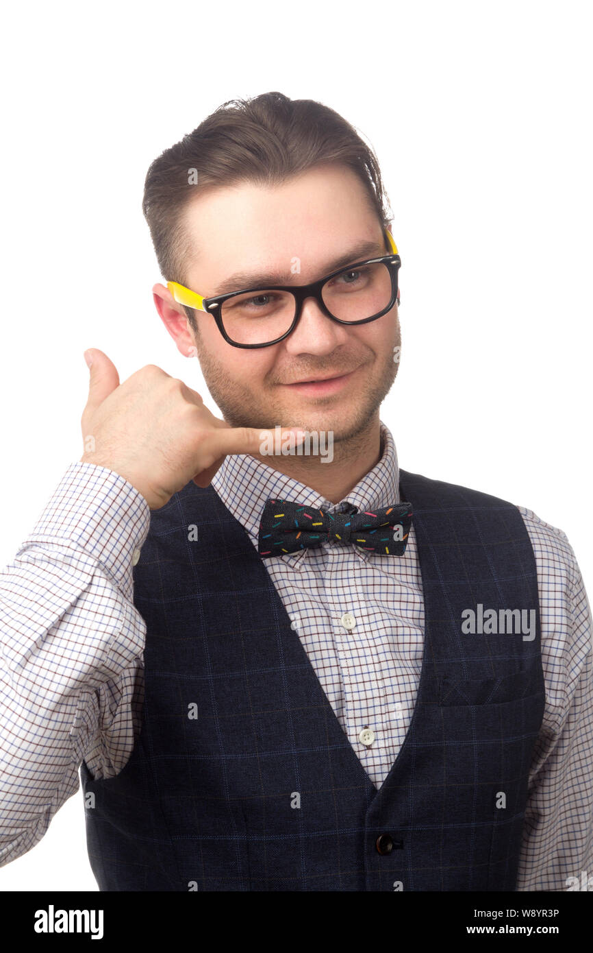 happy businessman isolated on white background Stock Photo - Alamy