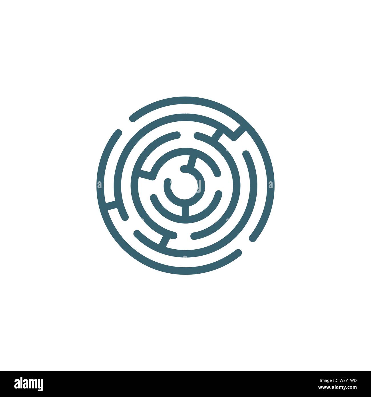 Labyrinth related vector glyph icon. Stock Vector