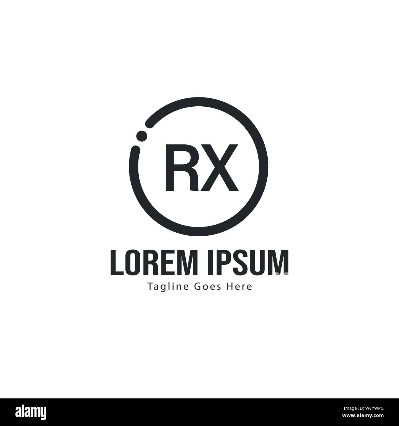 Initial RX logo template with modern frame. Minimalist RX letter logo ...
