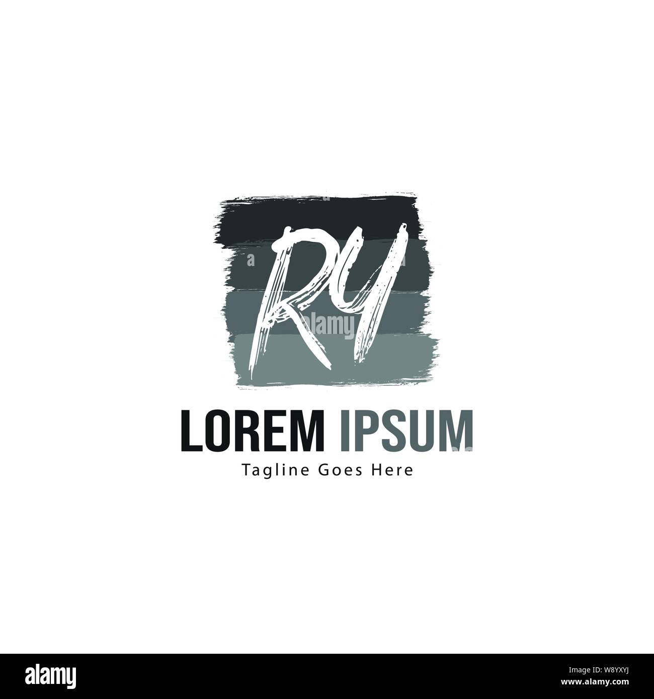 Initial RY logo template with modern frame. Minimalist RY letter logo ...