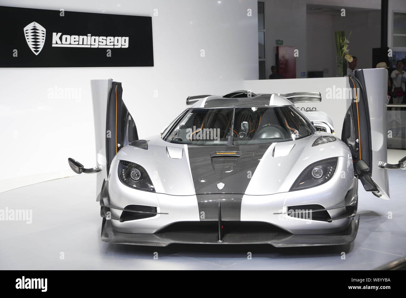 A Koenigsegg One 1 Sports Car Is Displayed During The 13th Beijing International Automotive Exhibition Also Known As Auto China 14 In Beijing Chi Stock Photo Alamy