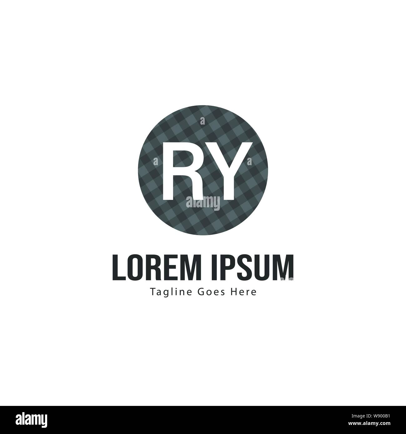 Initial RY logo template with modern frame. Minimalist RY letter logo ...