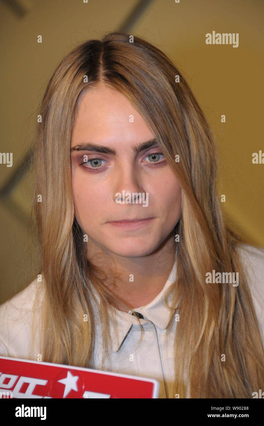 British supermodel Cara Delevingne attends the red carpet for the