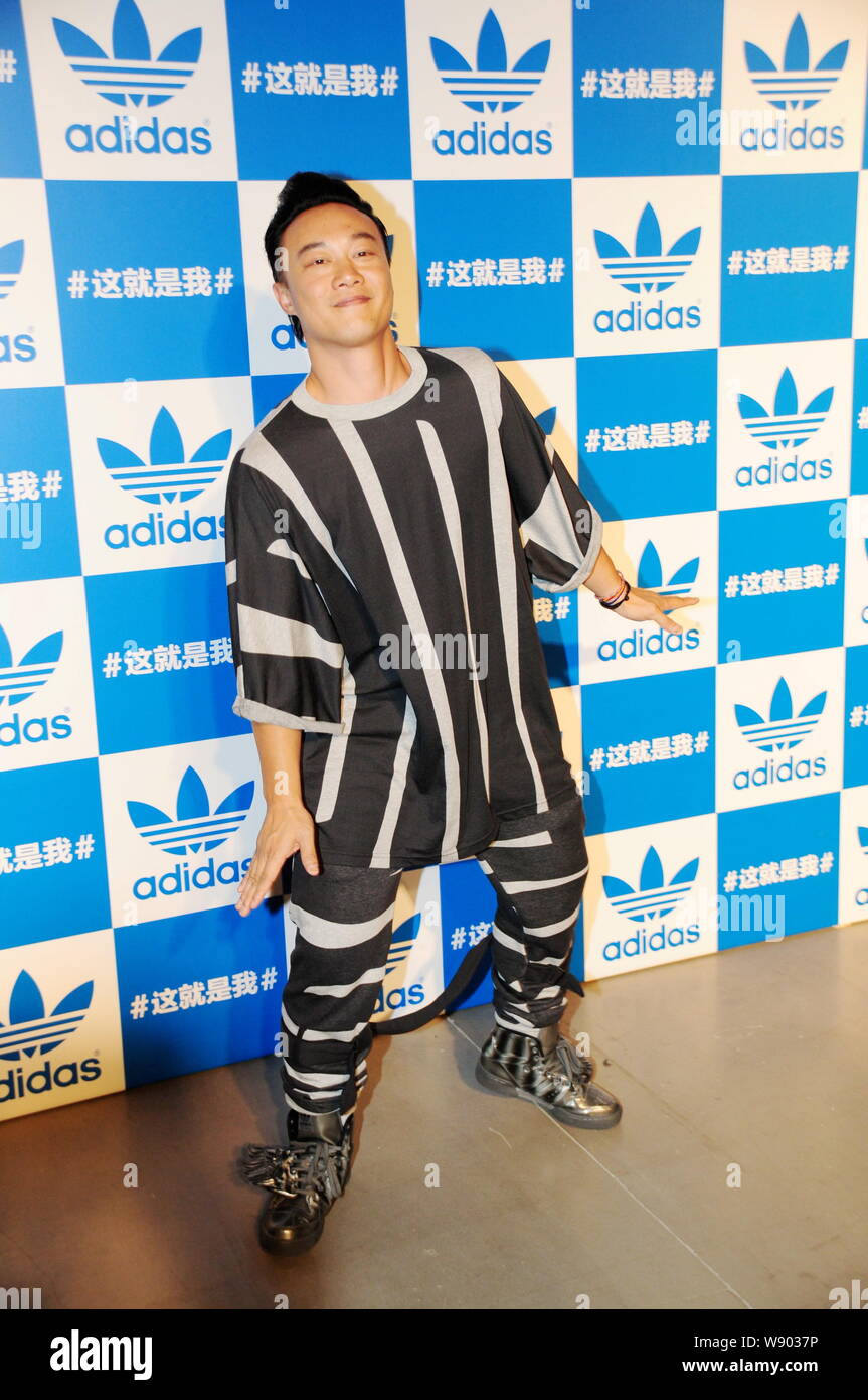Hong Kong singer Eason Chan poses at a party by Adidas in Shanghai China 25 September 2014 Stock Photo Alamy