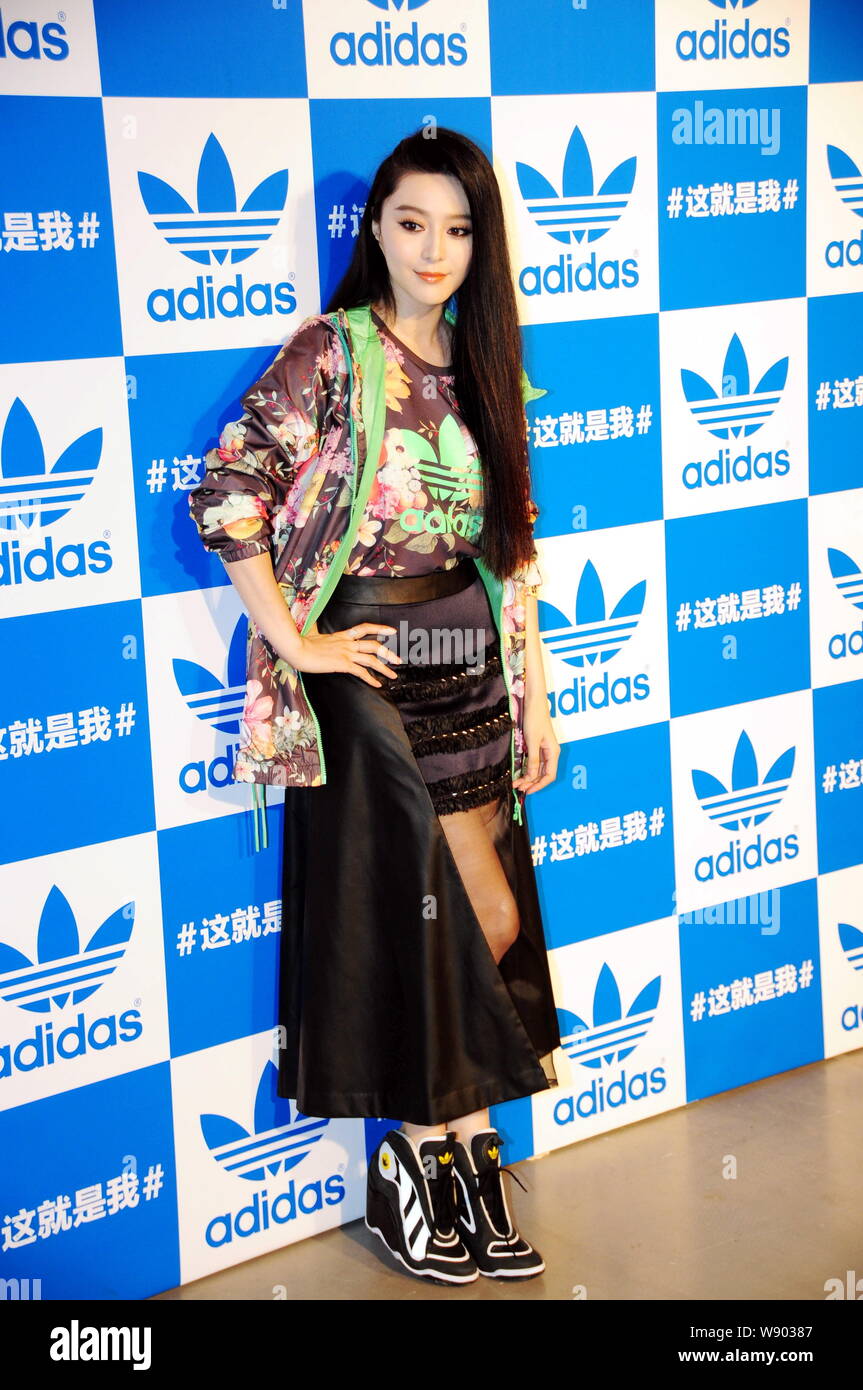 Chinese actress Fan Bingbing poses at a party by Adidas in Shanghai