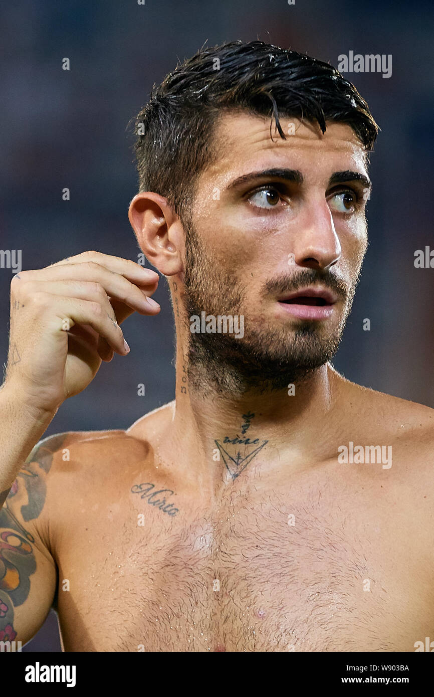 VALENCIA, SPAIN - AUGUST 10: Cristiano Piccini of Valencia CF looks on ...