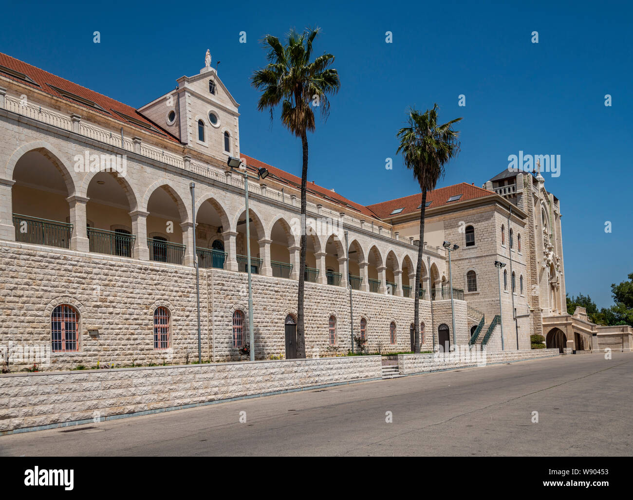 The Don Bosco vocational high school near Basilica of Jesus the Adolescent in Nazareth, Israel Stock Photo