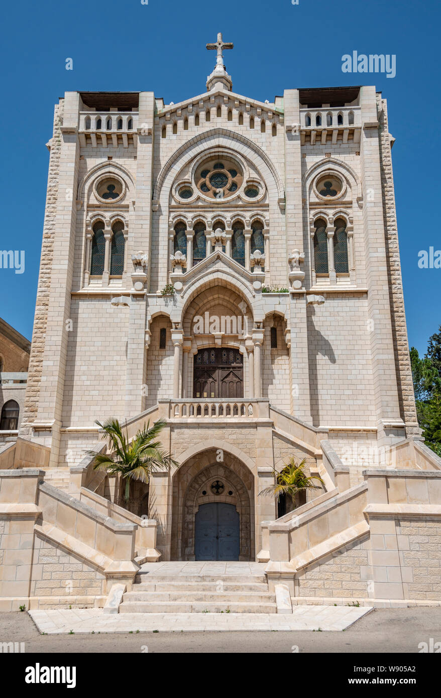 Basilica of Jesus the Adolescent in Nazareth, Israel Stock Photo