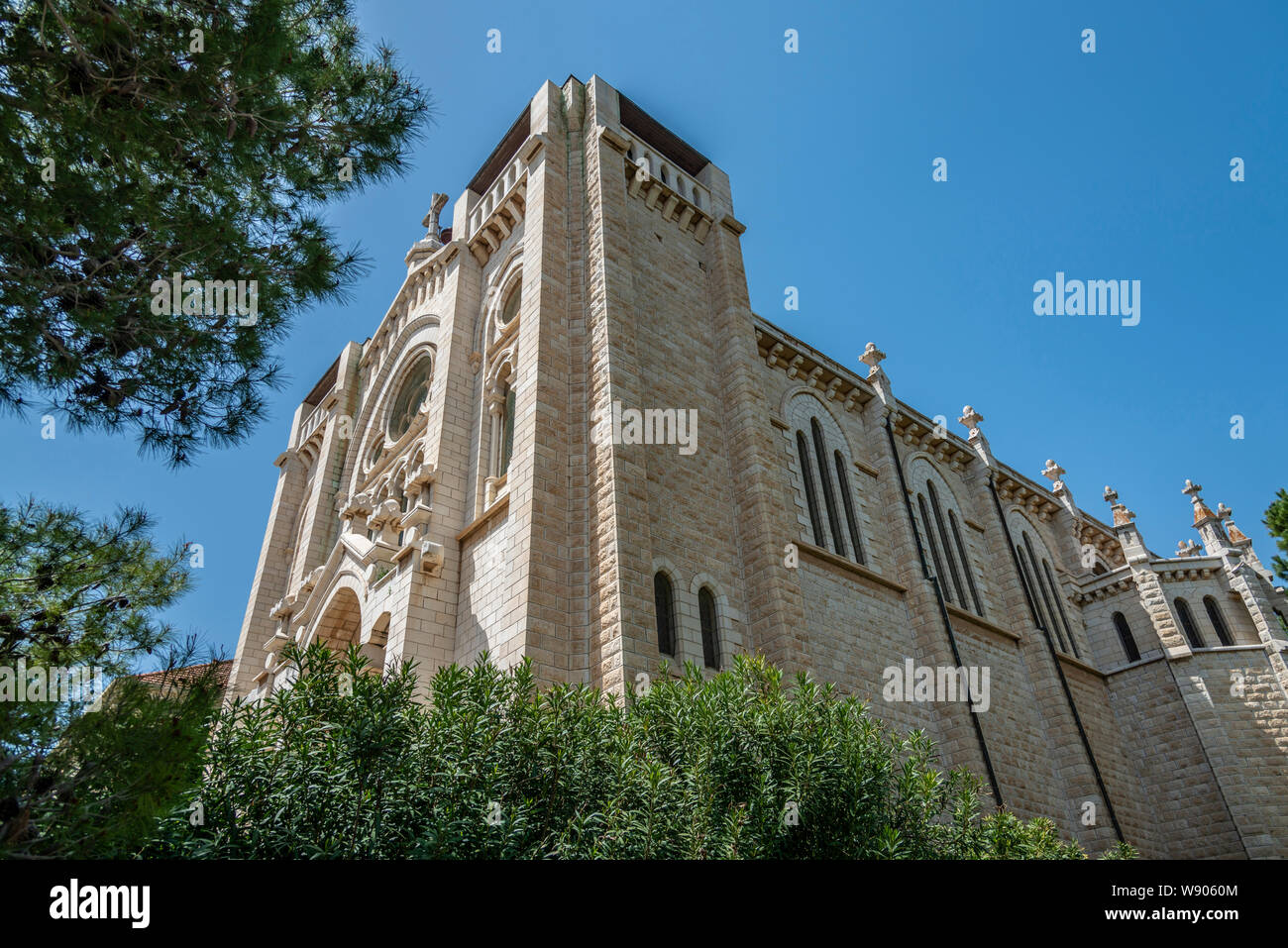 Basilica of Jesus the Adolescent in Nazareth, Israel Stock Photo