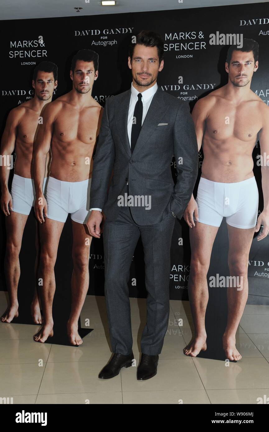 British model David Gandy poses during a fan meeting at Marks & Spencer ...