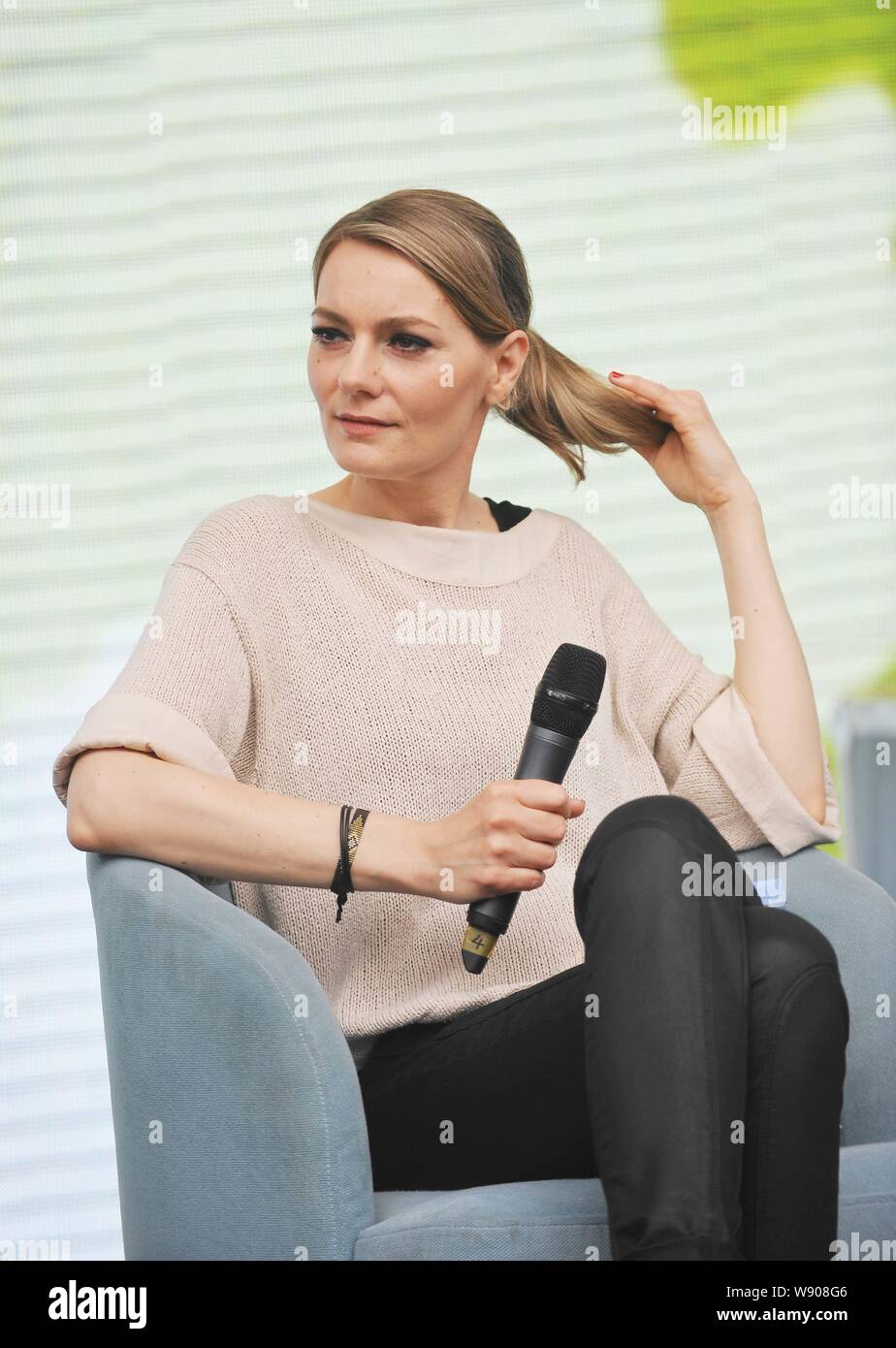 German Actress Martina Hill Listens To A Question During A Closing