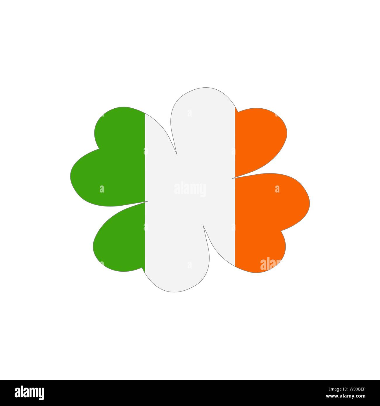 Clover leaf on flag element background for happy St. Patricks Day - Vector Stock Vector