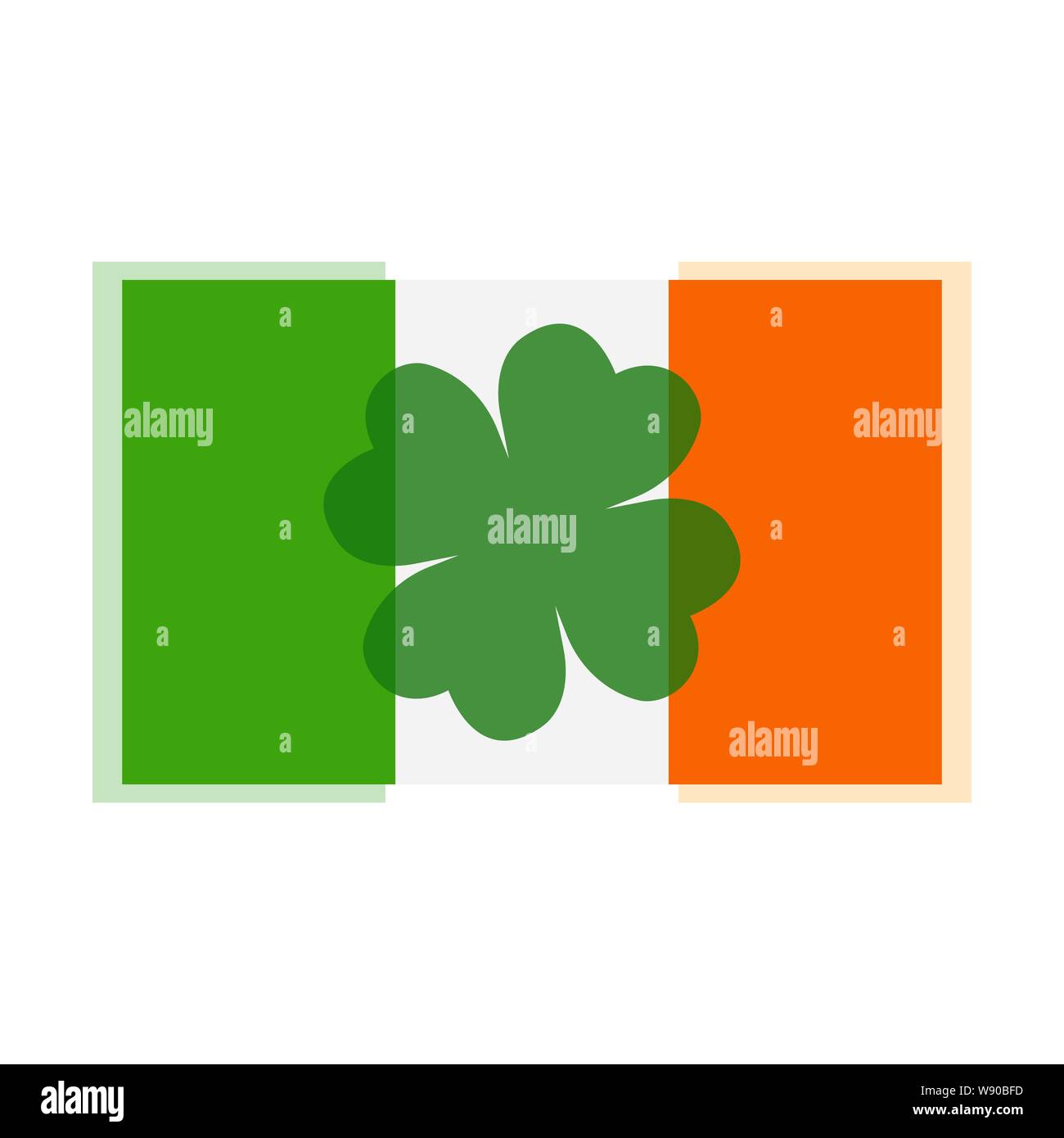 Clover leaf on flag element background for happy St. Patricks Day - Vector Stock Vector