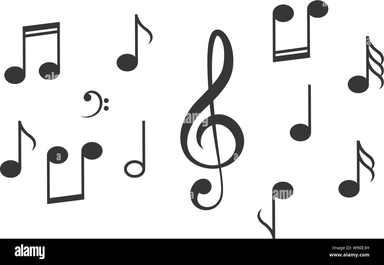 Music notes vector icon on white Stock Vector Image & Art - Alamy
