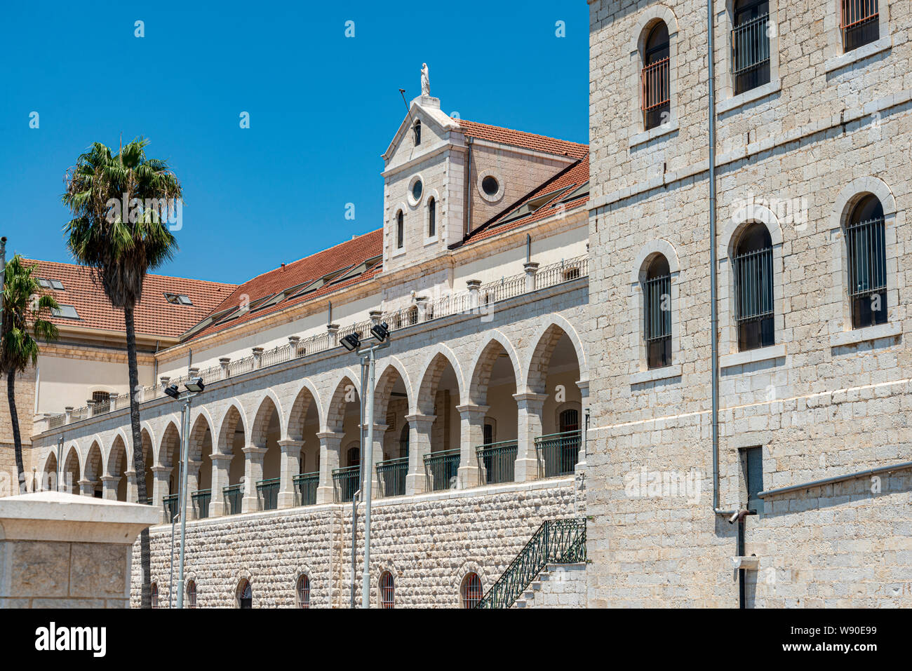 The Don Bosco vocational high school near Basilica of Jesus the Adolescent in Nazareth, Israel Stock Photo