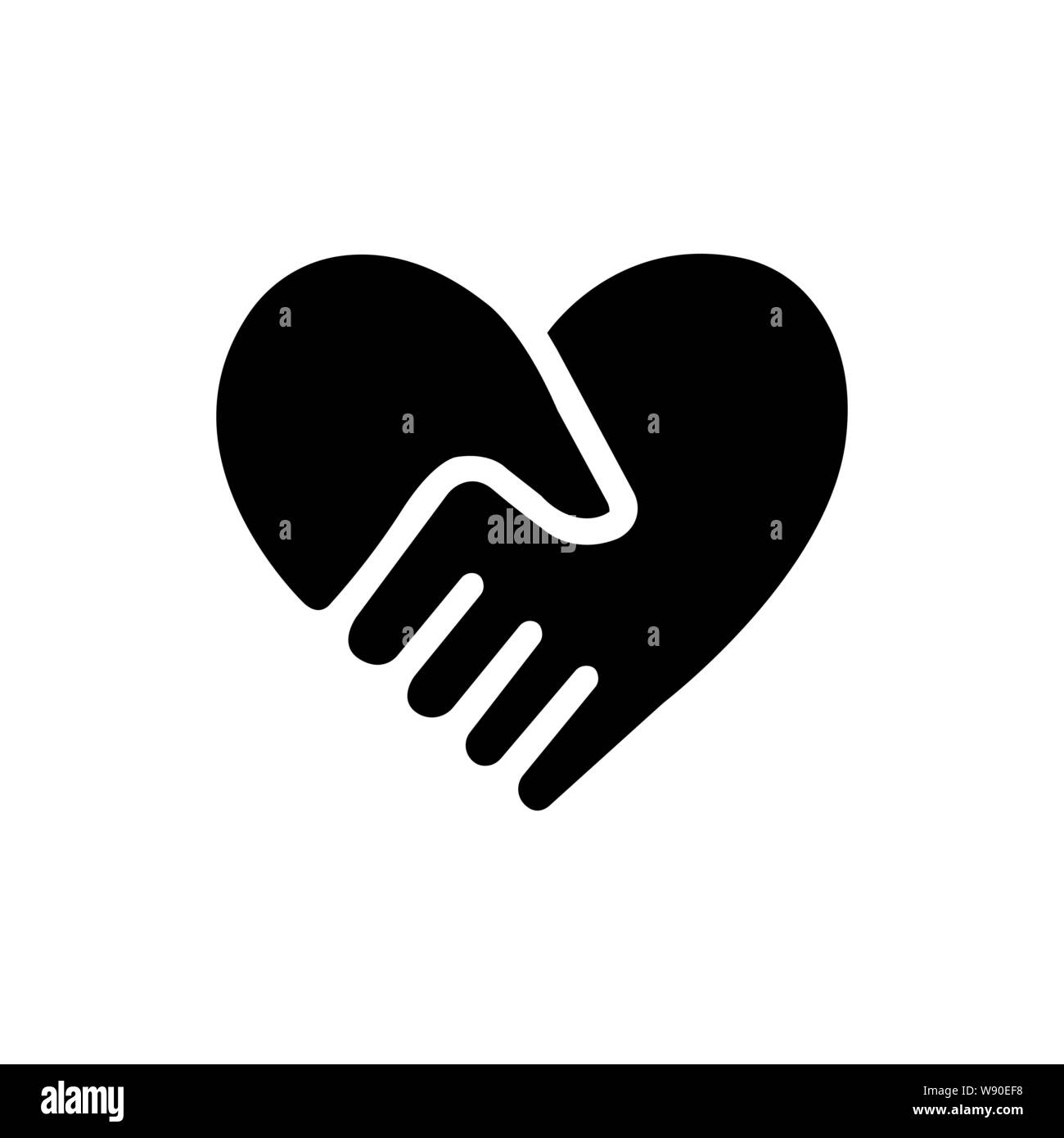 Handshake Forms The Heart Icon Vector Image and Illustration Stock Vector
