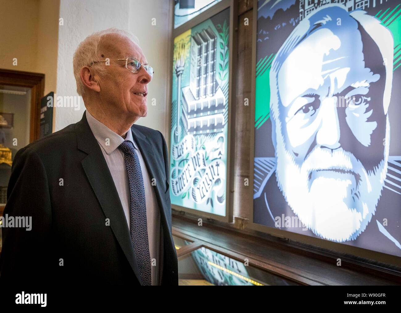Dunfermline, UK. 12th Aug, 2019. Sir Ian Wood has been announced as one of the recipients of the Carnegie Medal of Philanthropy at the Carnegie Birthplace Museum in Dunfermline. The other medalists who will also receive their awards at a ceremony in New York in October are Anne G Earhart, Mellody Hobson and George Lucas, Marie-Josee and Henry R Kravis, Morton L Mandel, Robert F Smith and Dr Leonard Tow. Pictured: Sir Ian Wood at the Carnegie Birthplace Museum Credit: Rich Dyson/Alamy Live News Stock Photo