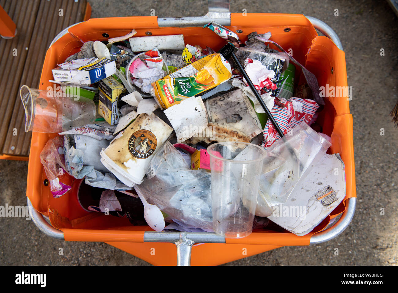 Berlin, Germany. 12th Aug, 2019. The content of a typical street waste