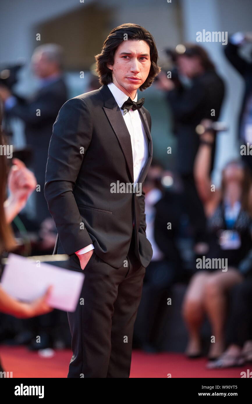 American actor Adam Driver poses on the red carpet for the screening of the movie 'Hungry Hearts' during the 71st Venice Film Festival in Venice, Ital Stock Photo