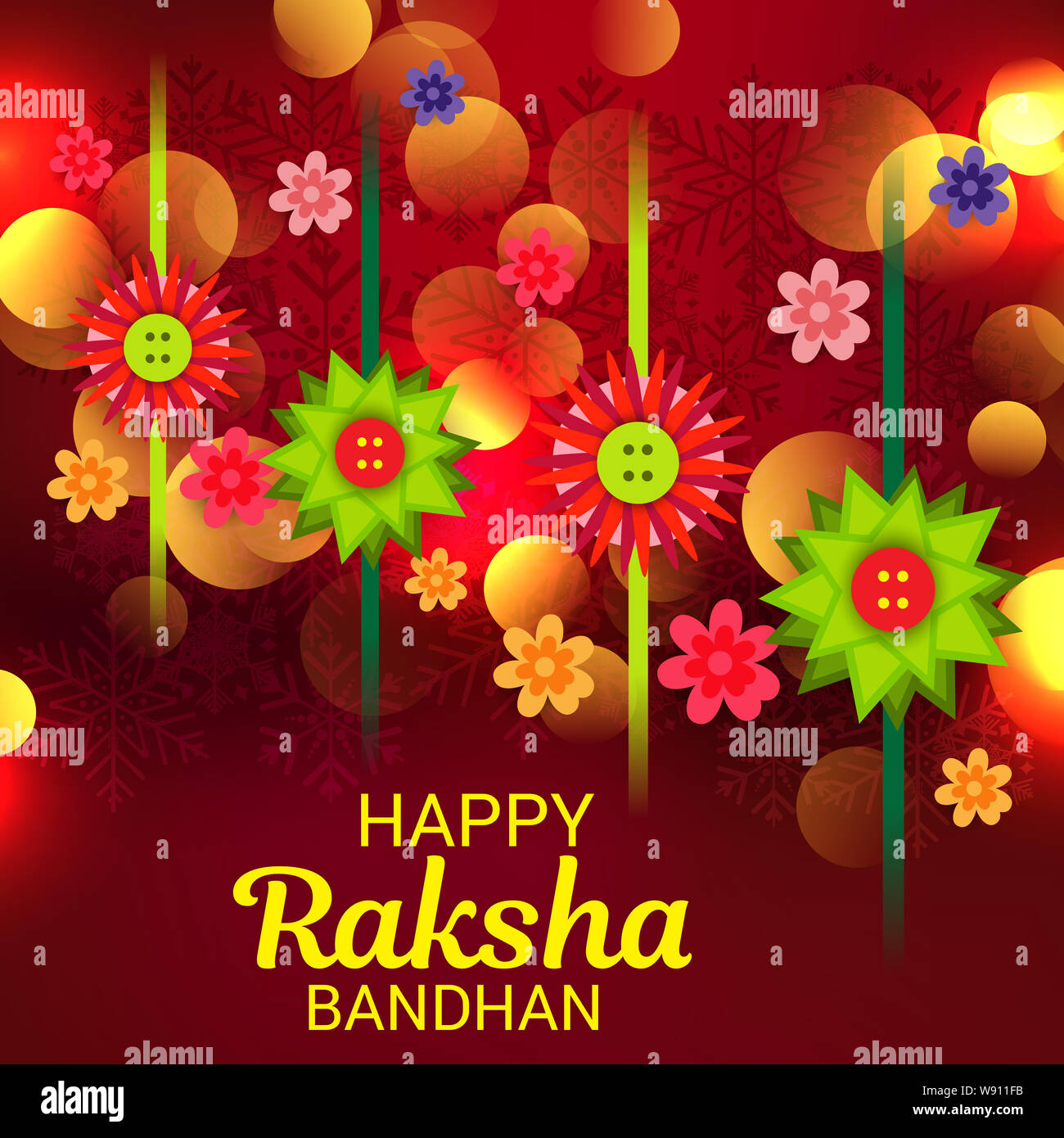 Vector illustration of a Background for Happy Raksha Bandhan Indian  festival of sisters and brothers Stock Photo - Alamy